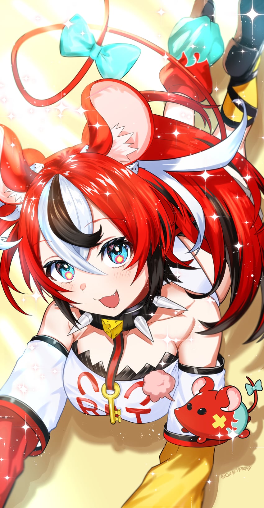 hakos baelz and mr. squeaks (hololive and 1 more) drawn by gami_(gami37260414)