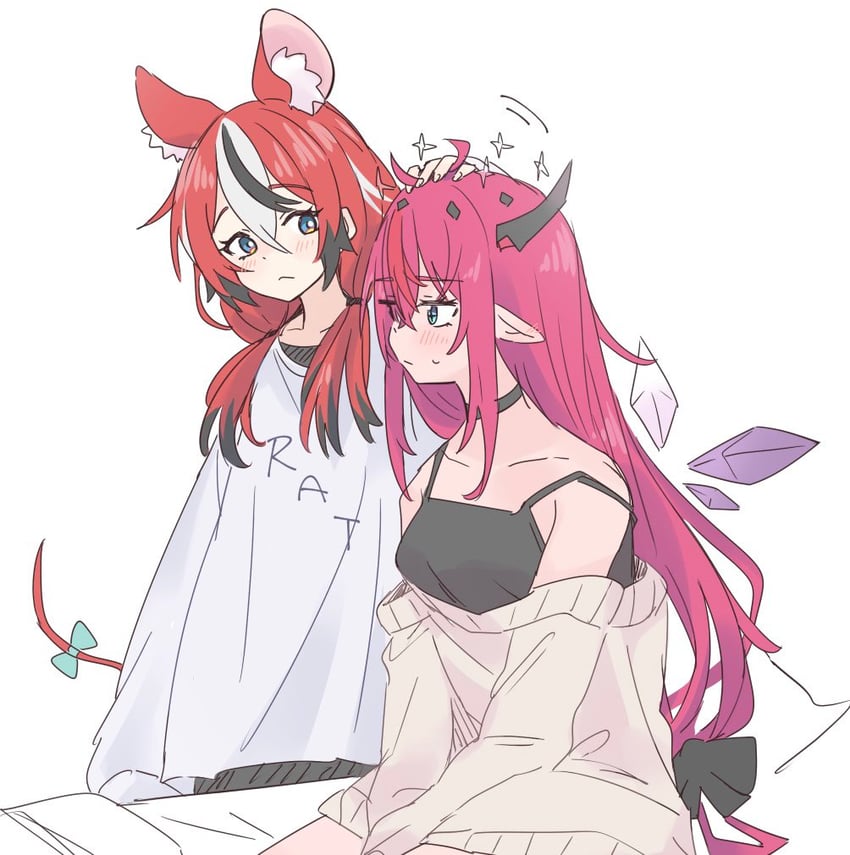 hakos baelz and irys (hololive and 1 more) drawn by ramphastostella