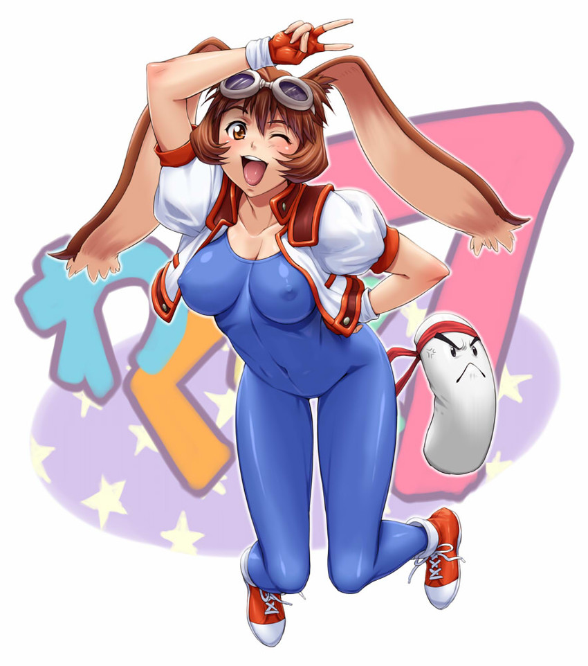 makihara arina and bonus-kun (waku waku 7) drawn by nigou