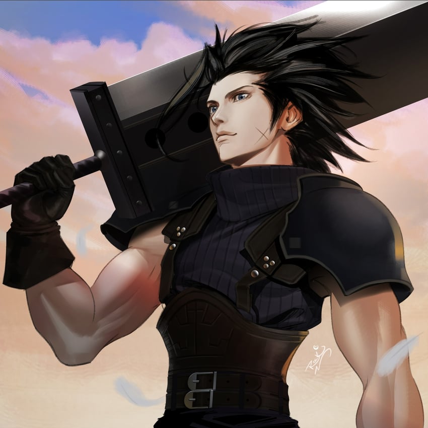zack fair (final fantasy and 2 more) drawn by rock_cr