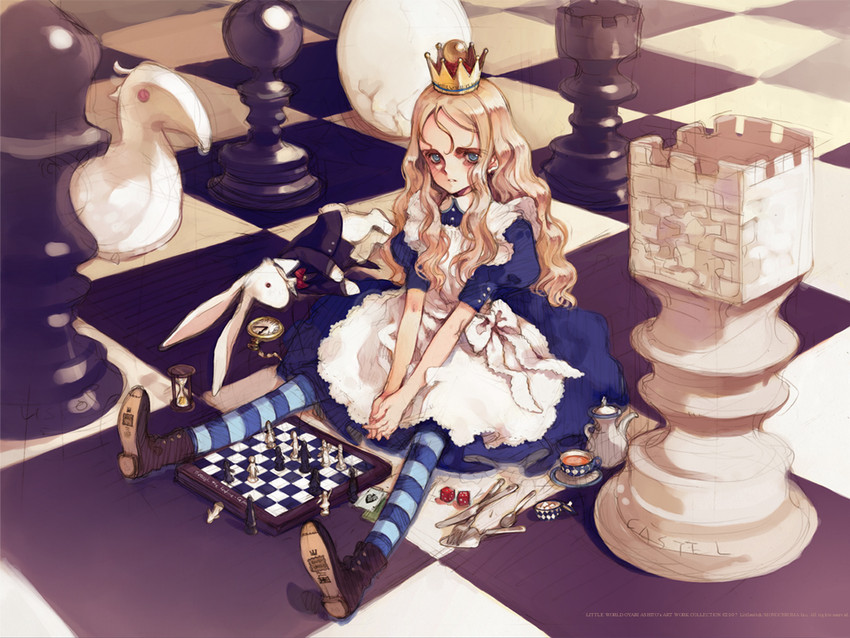 alice, white rabbit, and charlotte francia (alice's adventures in wonderland and 1 more) drawn by oyari_ashito