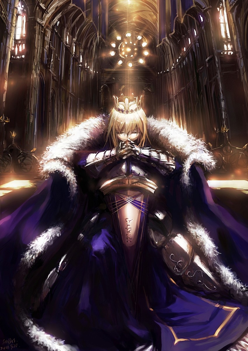 artoria pendragon and saber (fate and 1 more) drawn by stu_dts