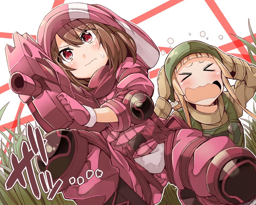 llenn and fukaziroh (sword art online and 1 more) drawn by bibi02