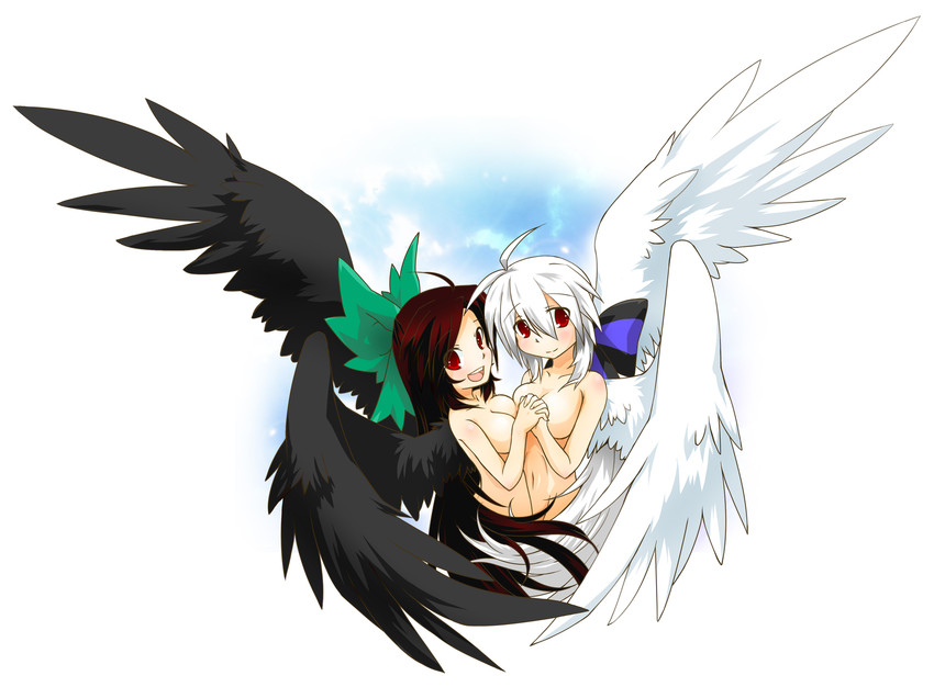 reiuji utsuho and yowane haku (touhou and 1 more) drawn by chaotic_dragon