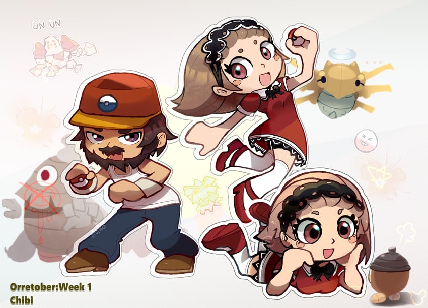 shedinja, electrode, dusclops, regirock, seedot, and 2 more (pokemon and 1 more) drawn by ragou2niko