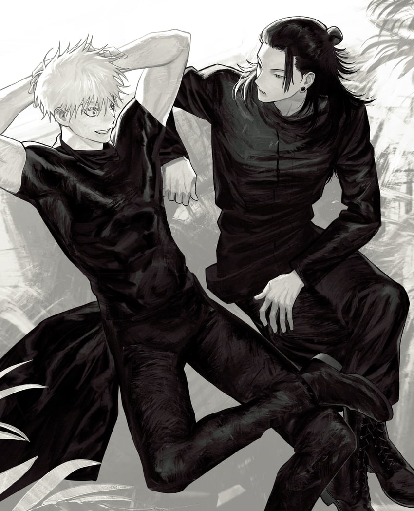 gojou satoru and getou suguru (jujutsu kaisen) drawn by ggss_cc