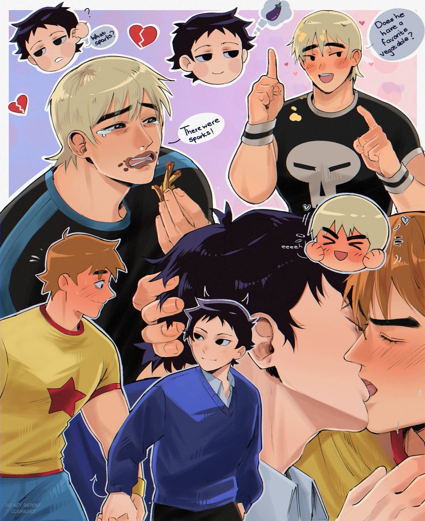 scott pilgrim, wallace wells, and todd ingram (scott pilgrim and 1 more) drawn by clemieart