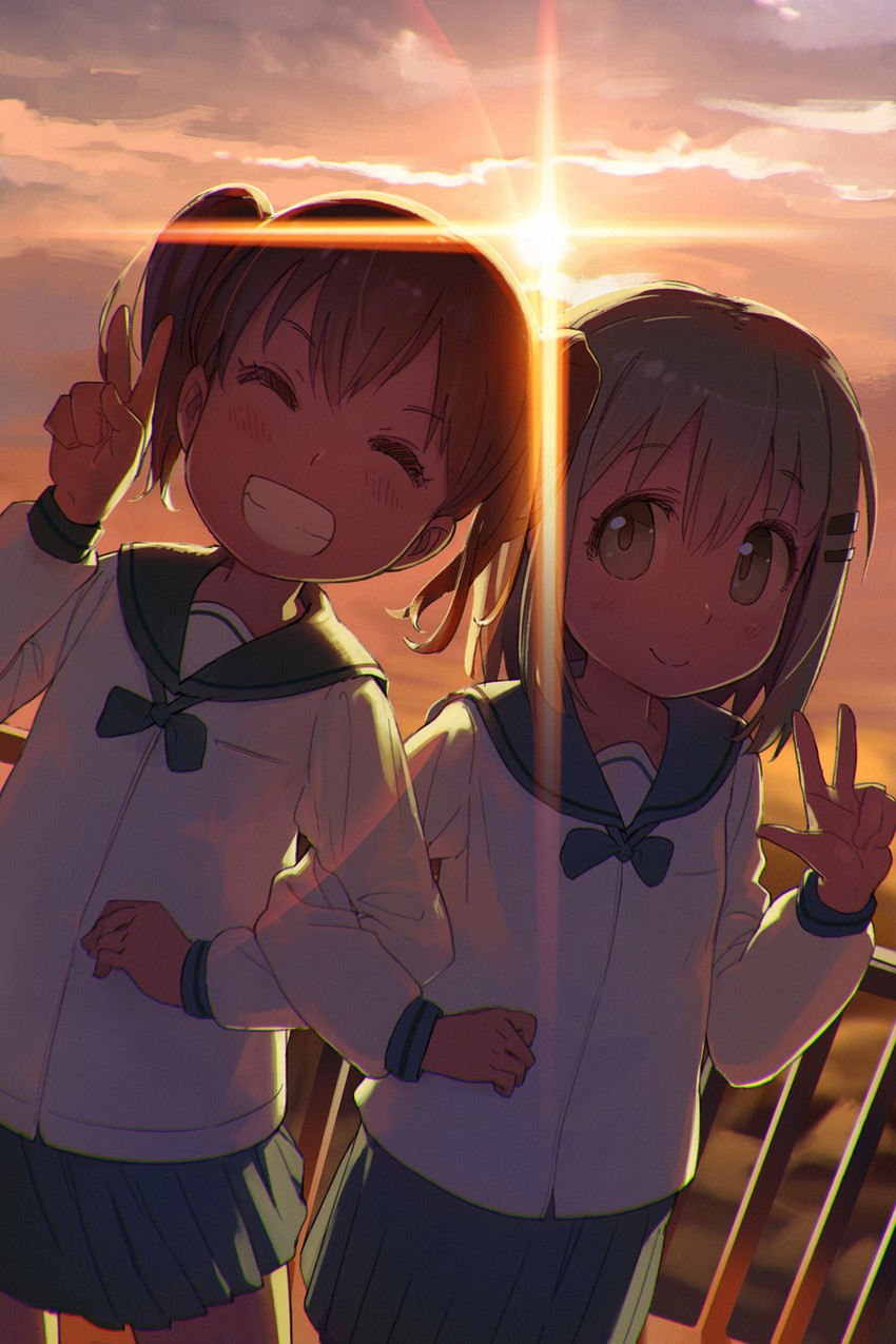 yukimura aoi and kuraue hinata (yama no susume) drawn by minawa
