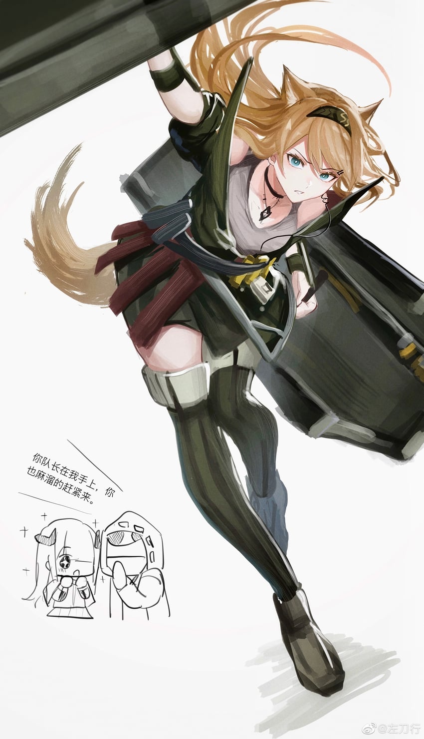 doctor, bagpipe, and horn (arknights) drawn by zuo_daoxing