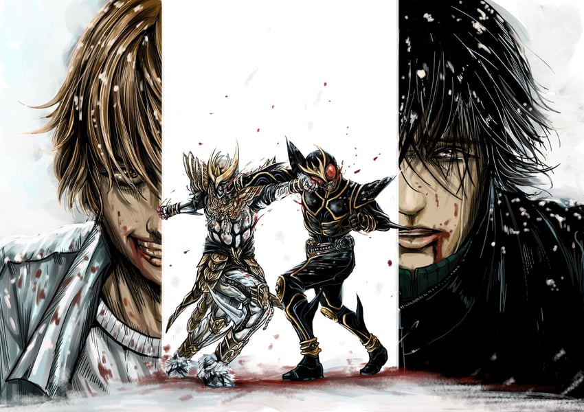 kamen rider kuuga, n-daguva-zeba, and godai yuusuke (kamen rider and 1 more) drawn by tanabatman