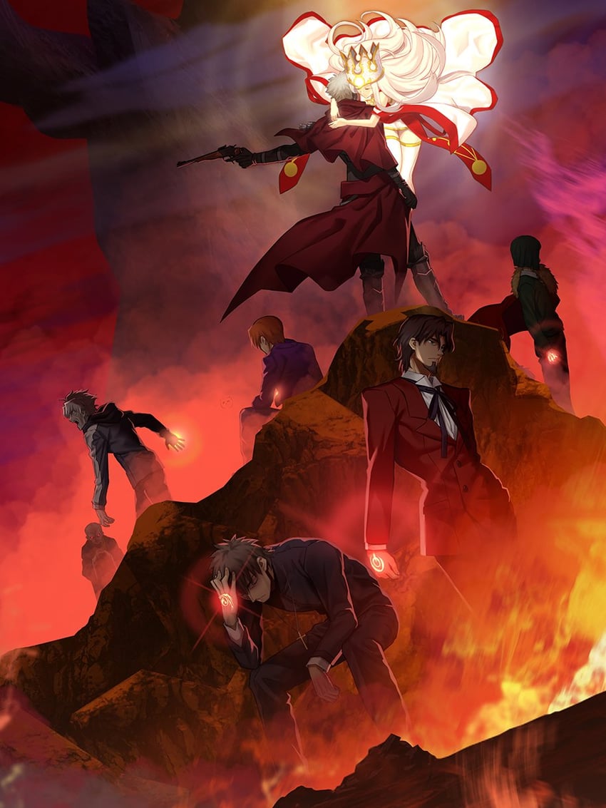 kotomine kirei, waver velvet, emiya kiritsugu, irisviel von einzbern, matou kariya, and 3 more (fate and 2 more) drawn by aora