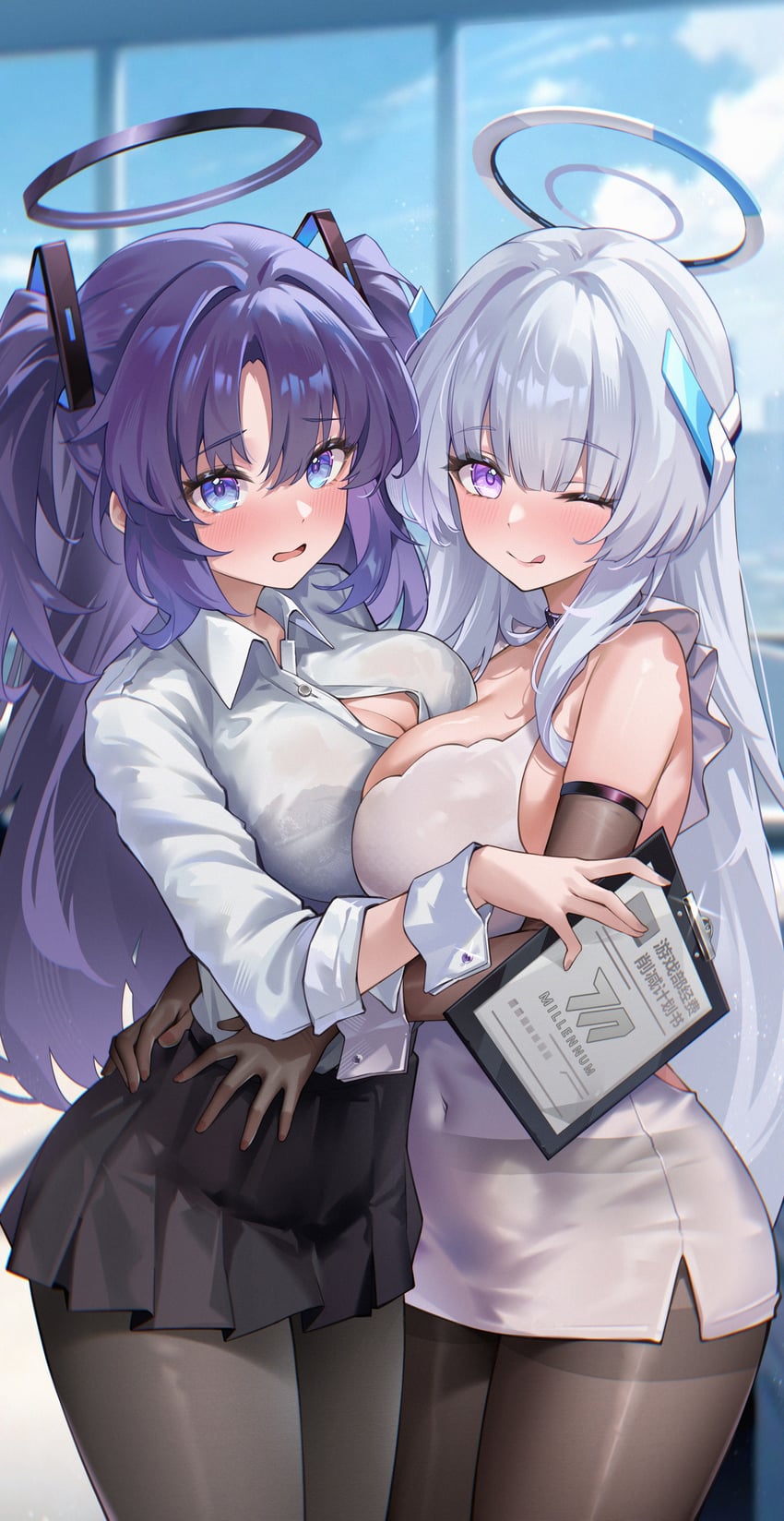 yuuka and noa (blue archive) drawn by yangyu_tudou_vv