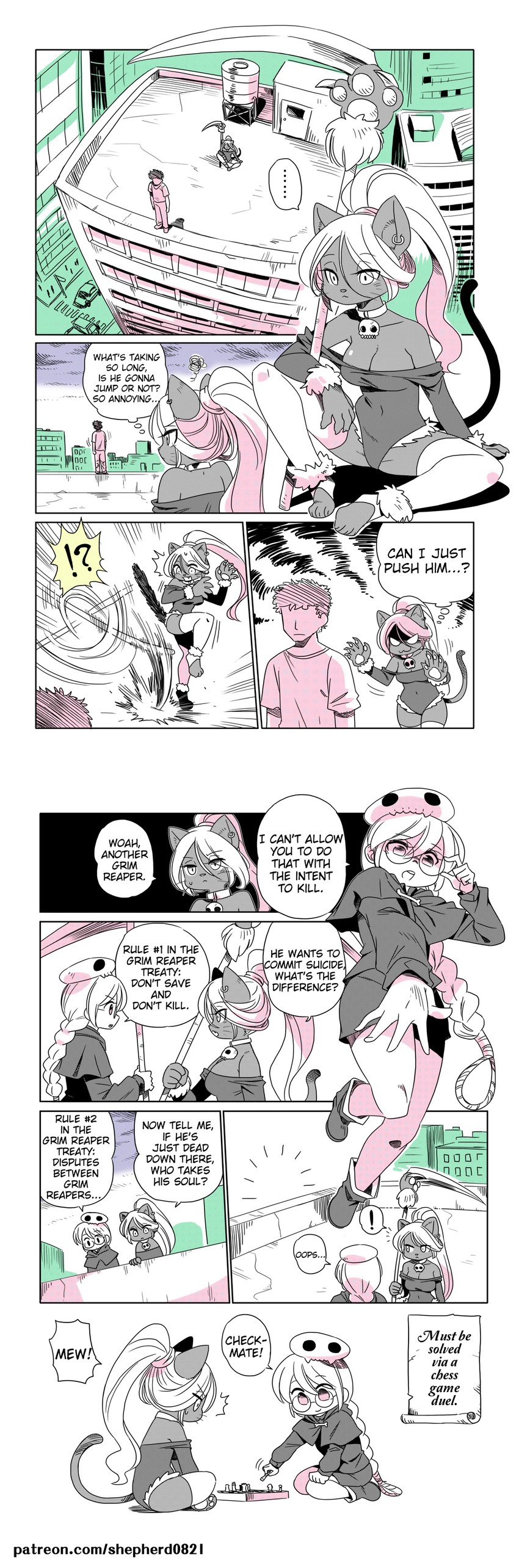 grim reaper and kuro (modern mogal) drawn by shepherd0821
