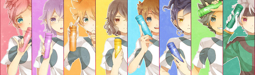 shindou takuto, matsukaze tenma, tsurugi kyousuke, ibuki munemasa, matatagi hayato, and 3 more (inazuma eleven and 2 more) drawn by poison916