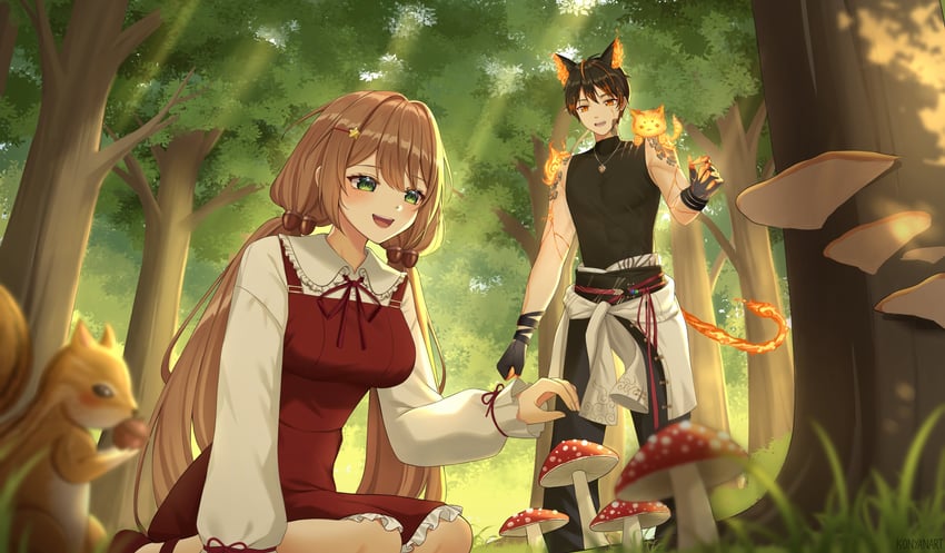 mathrim cauthon and dotol kim (indie virtual youtuber) drawn by konyanart