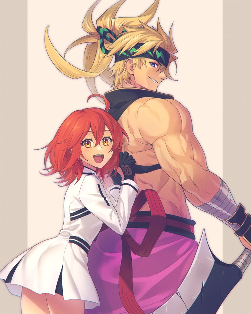 fujimaru ritsuka and sakata kintoki (fate and 1 more) drawn by zanshi