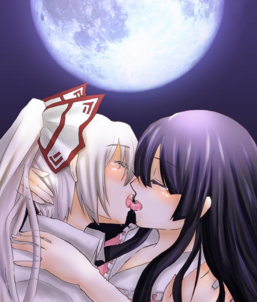 fujiwara no mokou and houraisan kaguya (touhou) drawn by arekkusu