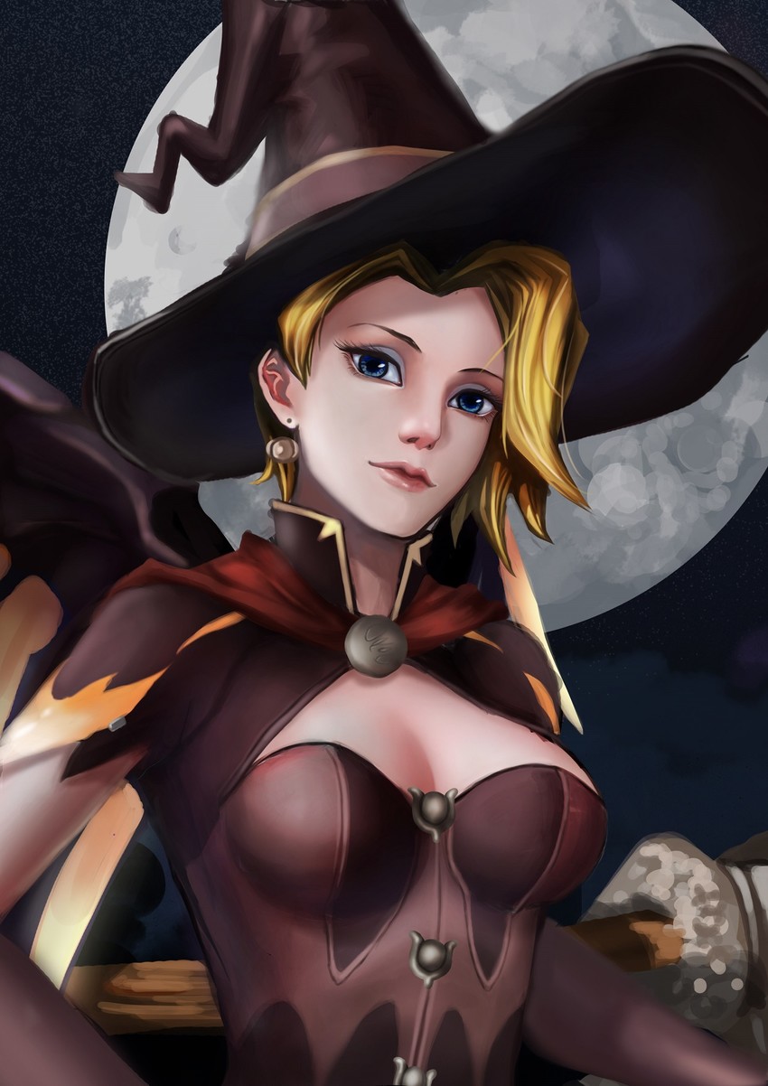 mercy and witch mercy (overwatch and 1 more) drawn by oroo