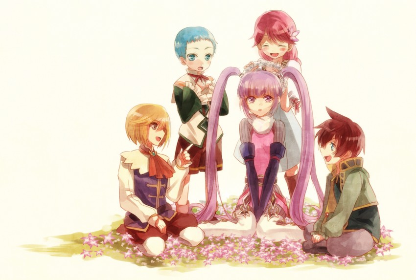 sophie, asbel lhant, cheria barnes, hubert ozwell, and richard (tales of and 1 more) drawn by shion_(kizuro)