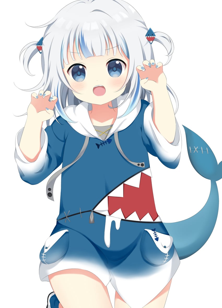 gawr gura (hololive and 1 more) drawn by rabbit-hinata
