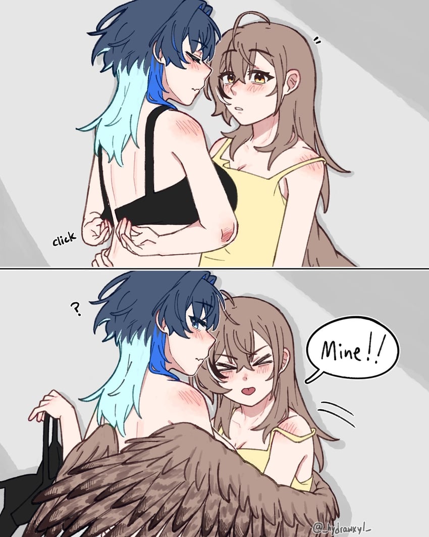ouro kronii and nanashi mumei (hololive and 1 more) drawn by hydroxyl