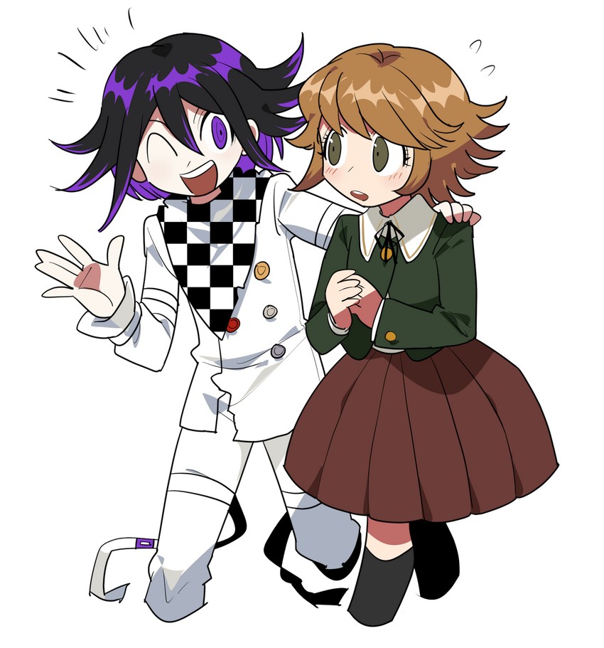 oma kokichi and fujisaki chihiro (danganronpa and 2 more) drawn by furukawa_(yomawari)