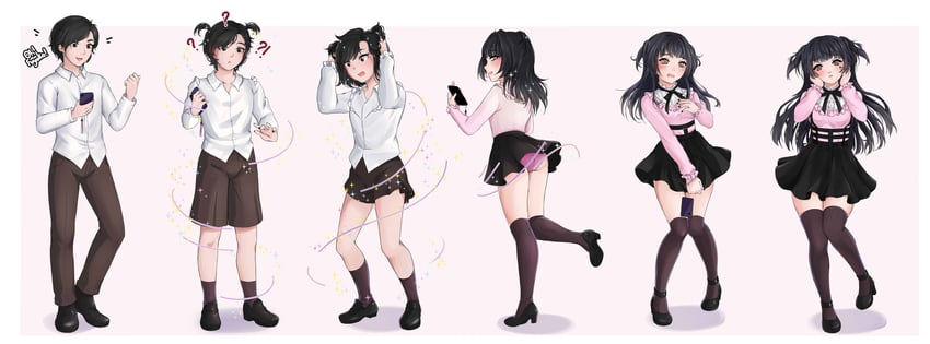 mayuzumi fuyuko (original and 2 more) drawn by moonshystar