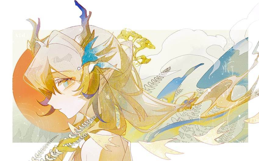 shu (arknights and 1 more) drawn by mie_dan_guan_bing