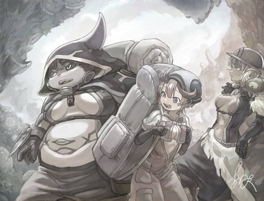 tepaste, srajo, frapam, and nishagora (made in abyss) drawn by abuku