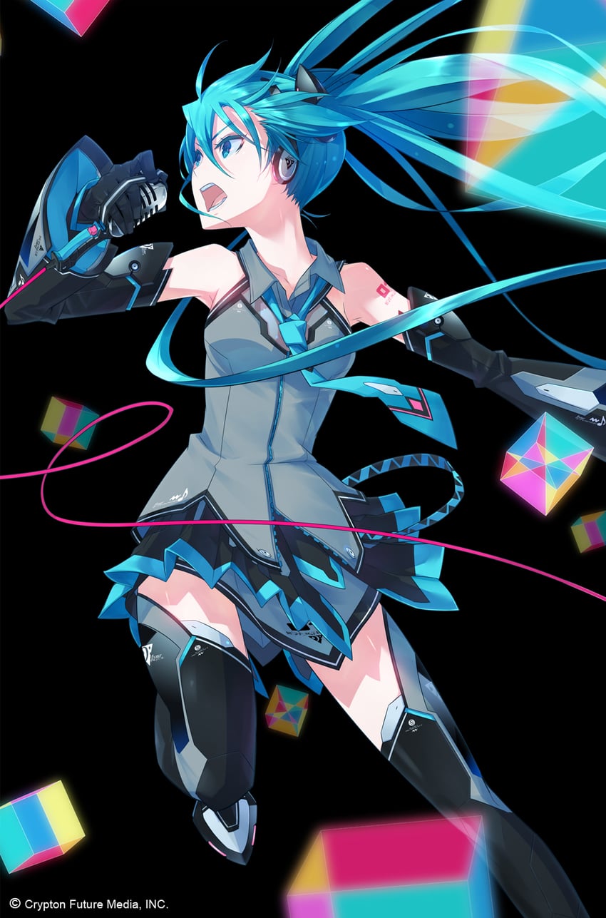 hatsune miku and magical mirai miku (vocaloid and 1 more) drawn by monq