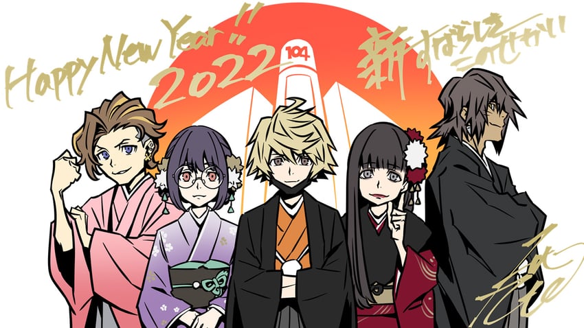 minamimoto sho, sakurane shoka, kanade rindo, usui nagi, and furesawa tosai (subarashiki kono sekai and 1 more) drawn by kobayashi_gen