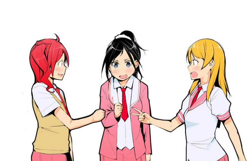 iwadate yuan, shishihara sawaya, and himori chikako (saki) drawn by kisen_shijima