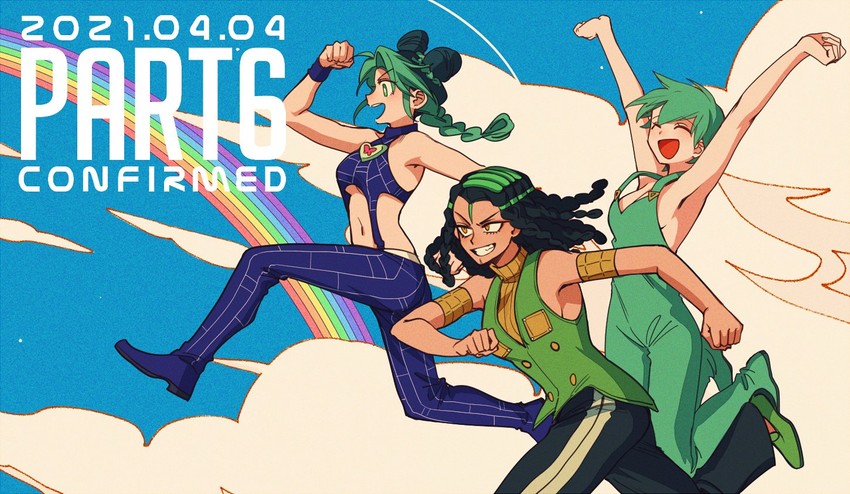 kujo jolyne, foo fighters, and ermes costello (jojo no kimyou na bouken and 1 more) drawn by sempon_(doppio_note)
