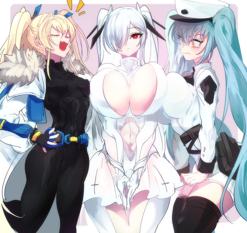 cinderella, privaty, and laplace (goddess of victory: nikke) drawn by wangpo