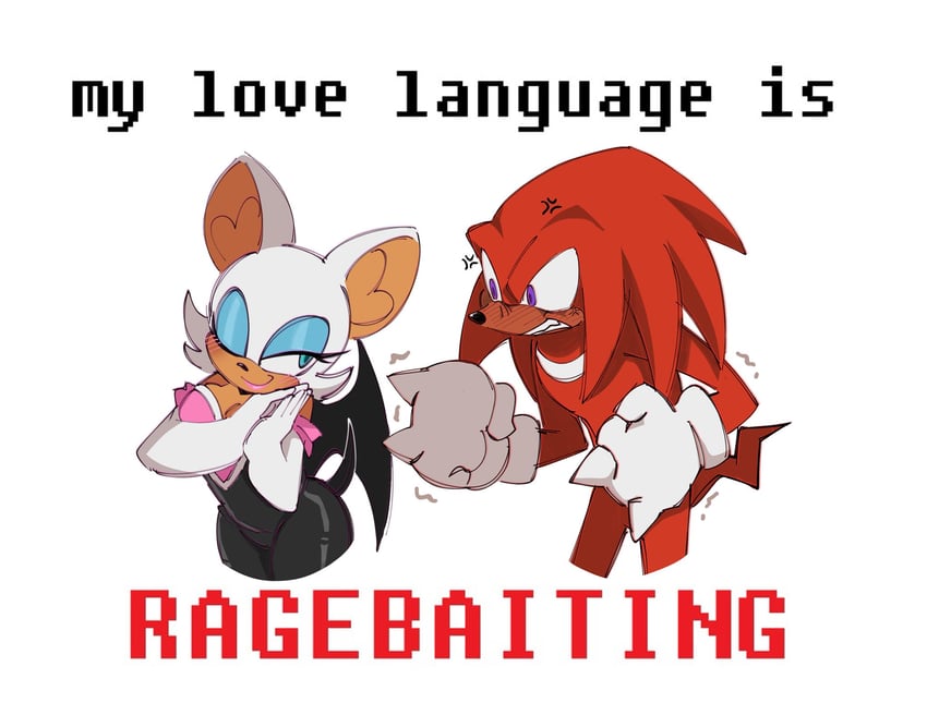 rouge the bat and knuckles the echidna (sonic) drawn by tenderandmilder
