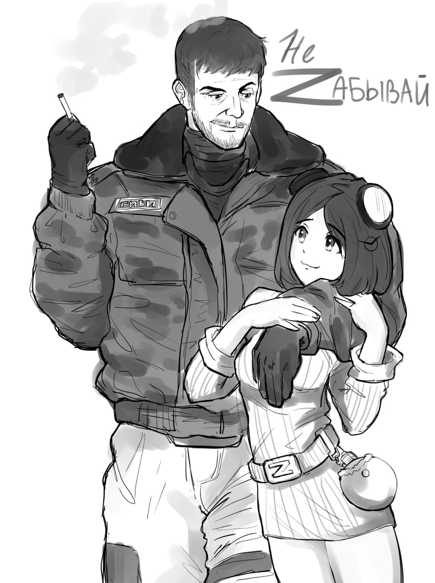 buhanka-chan and mikhail tolstykh (original and 1 more) drawn by drawfag