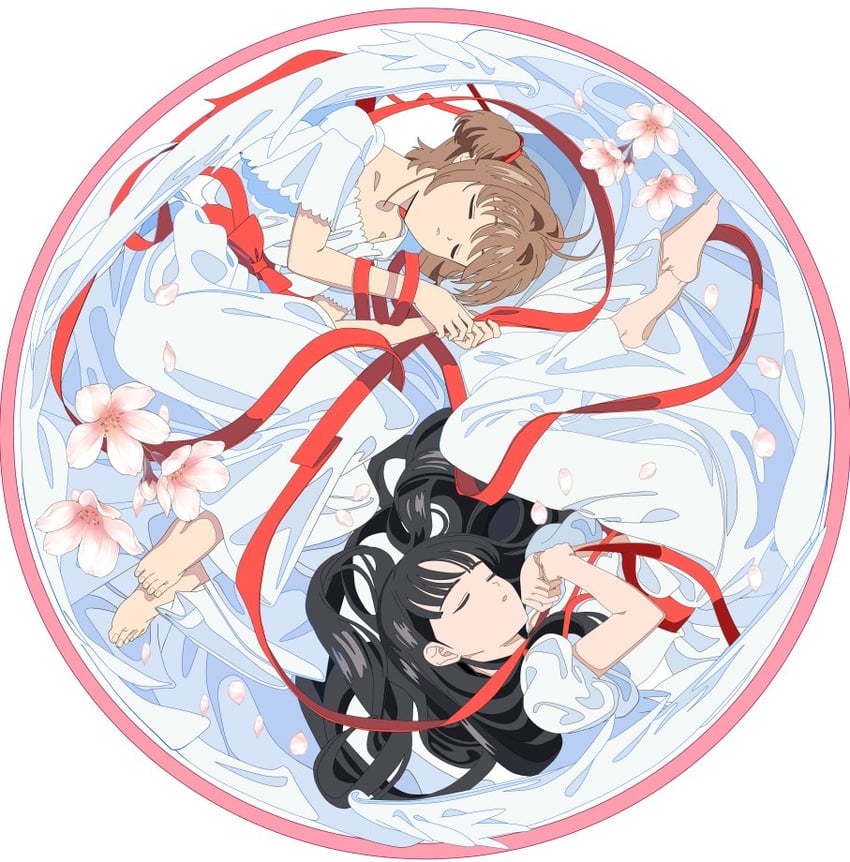 kinomoto sakura and daidouji tomoyo (cardcaptor sakura) drawn by edoya_inuhachi