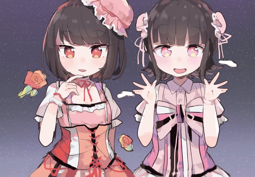 ama mauru and shiki towa (real life and 1 more) drawn by renoa_yu