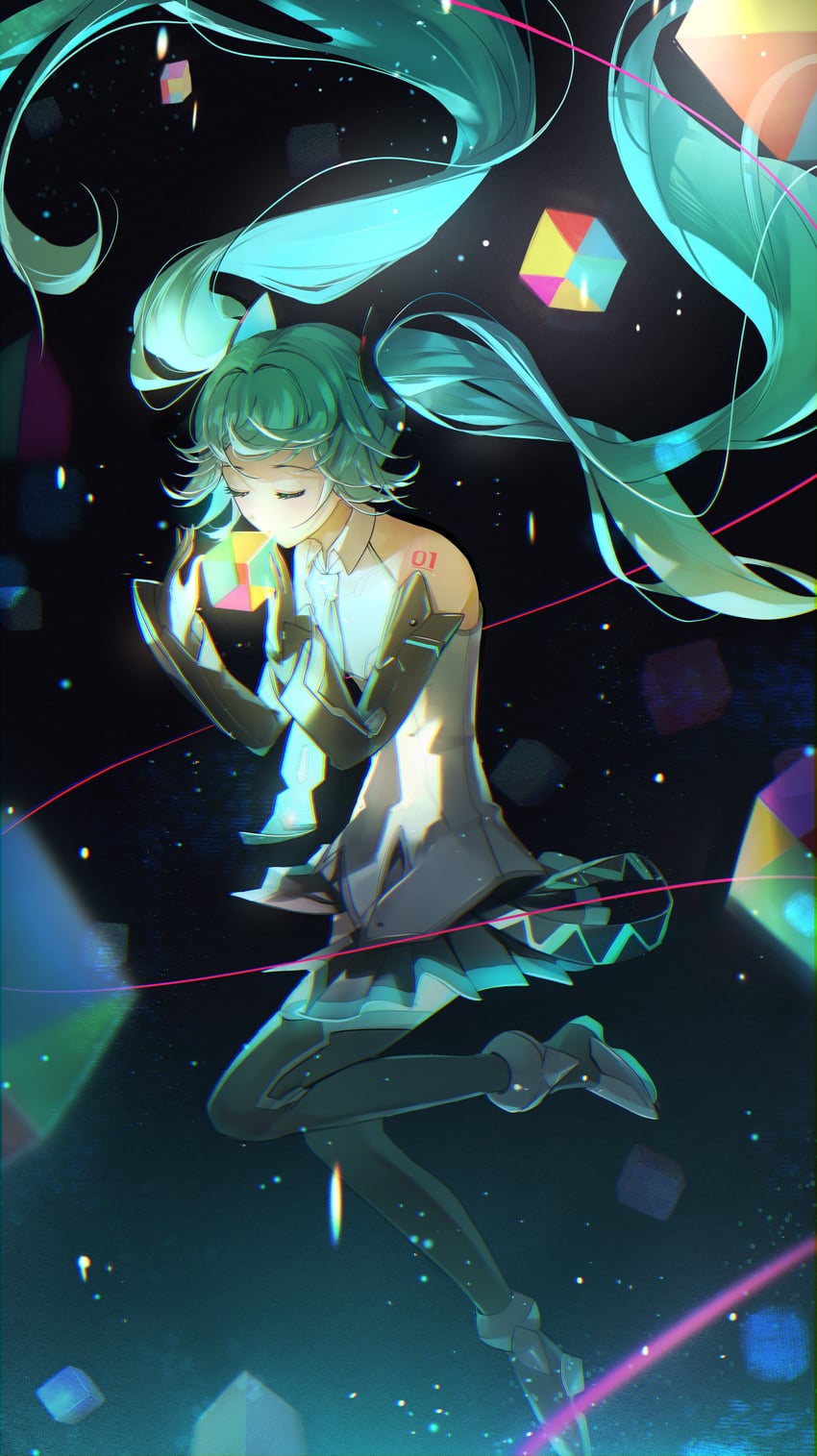 hatsune miku and magical mirai miku (vocaloid and 1 more) drawn by kamatoyu