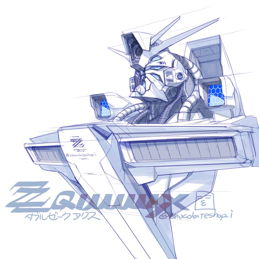 zz gundam (gundam and 2 more) drawn by choco_(chocolate_shop)