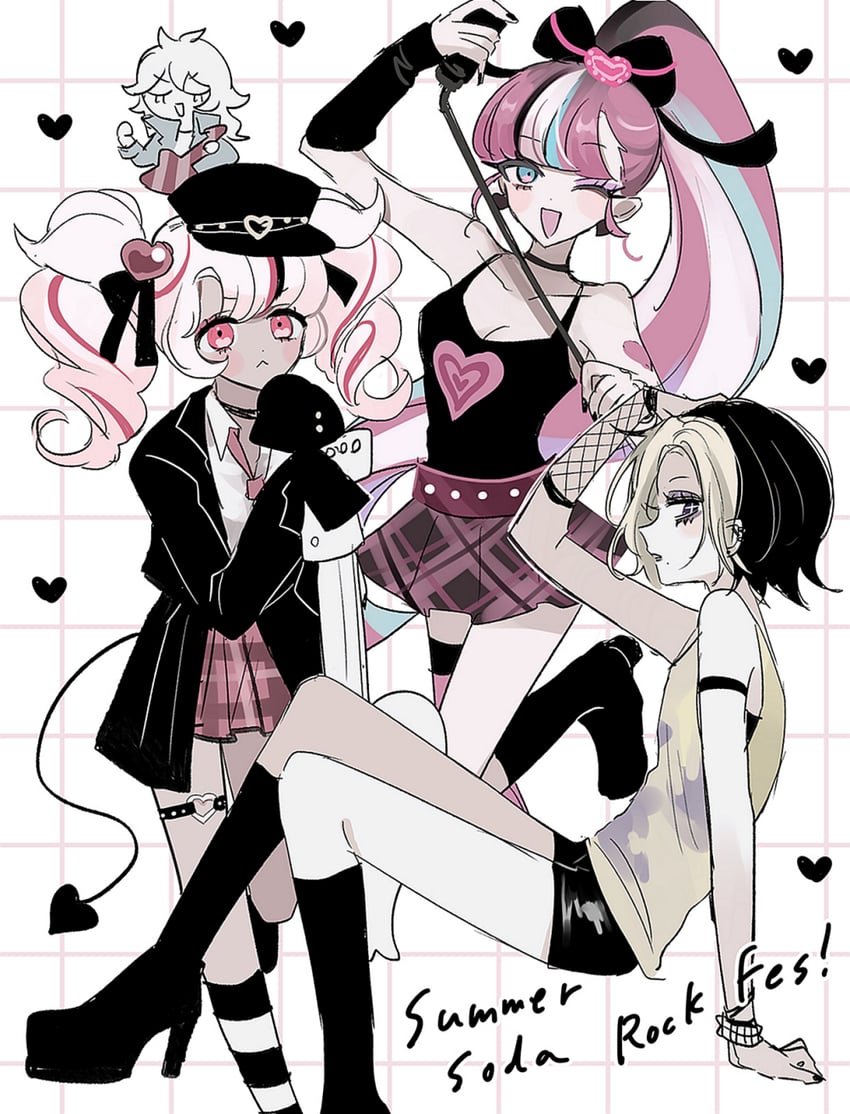 shining glitter cookie, parfait cookie, black lemonade cookie, and rockstar cookie (cookie run and 1 more) drawn by mamimumemo