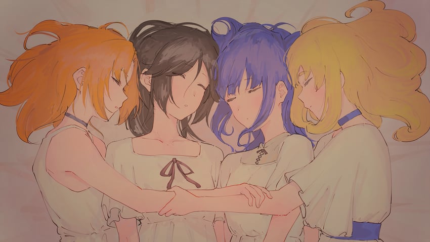 yoroizuka mizore, kasaki nozomi, nakagawa natsuki, and yoshikawa yuuko (hibike! euphonium) drawn by matarasu_(aaaaaaaaj)
