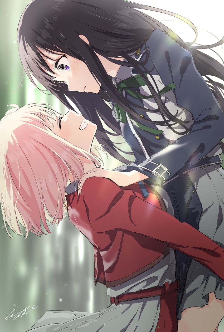 nishikigi chisato and inoue takina (lycoris recoil) drawn by pomu_(joynet)