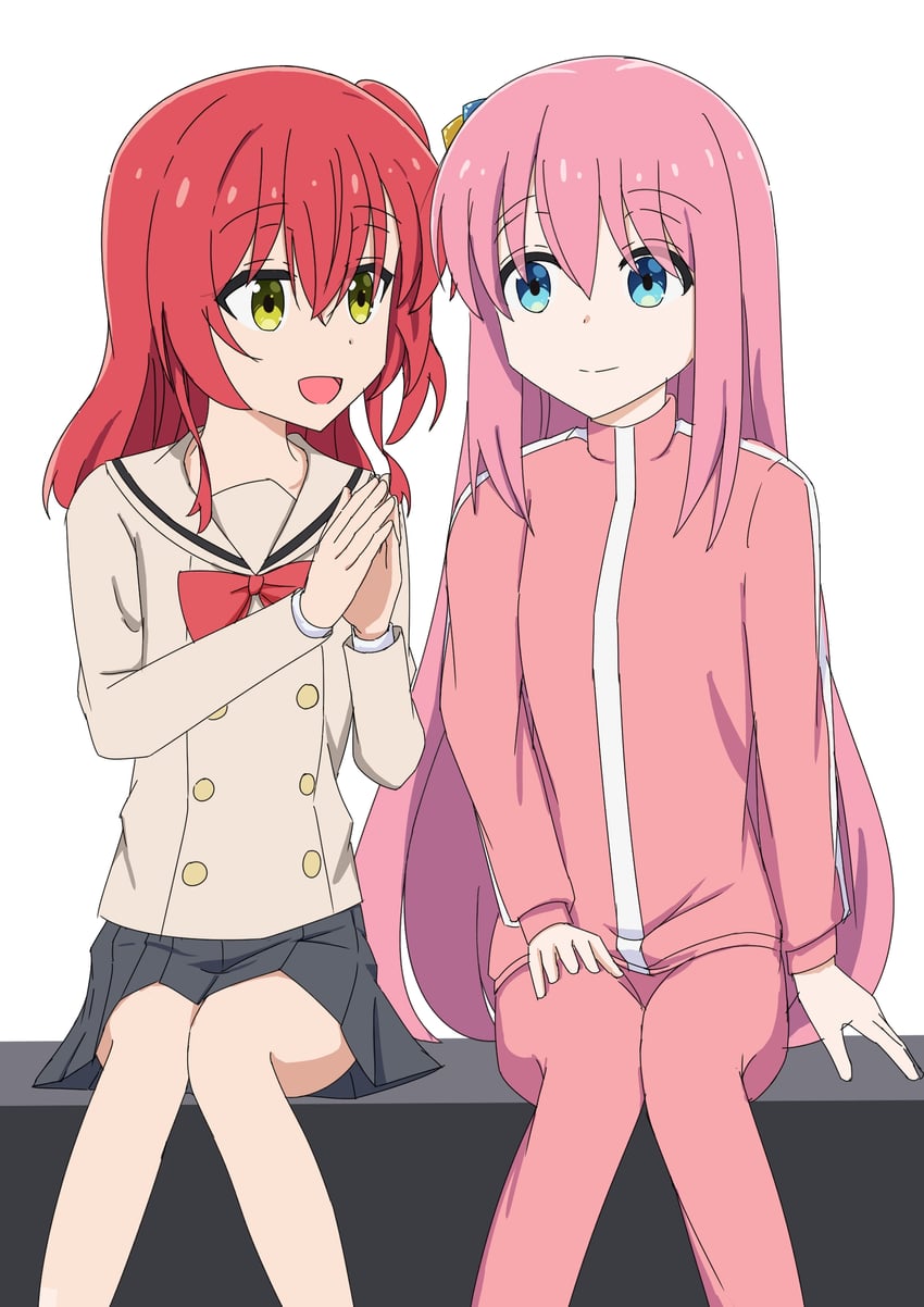 gotoh hitori and kita ikuyo (bocchi the rock!) drawn by wanigi