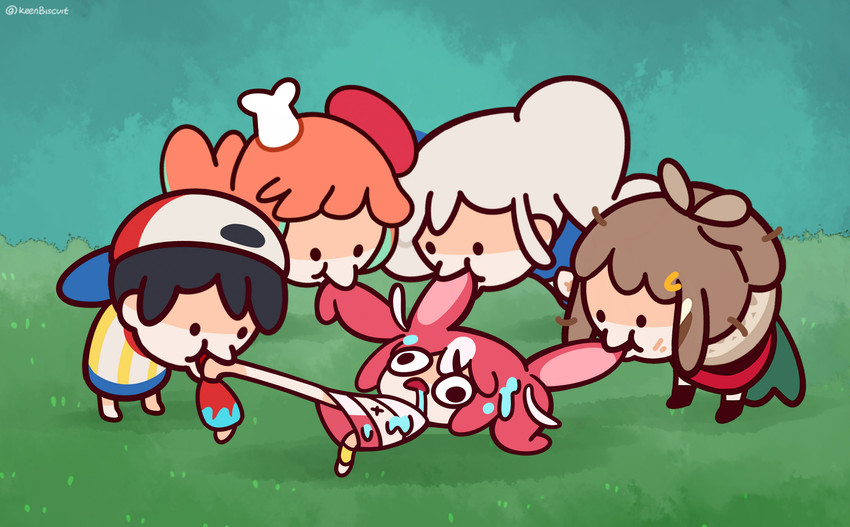 nanashi mumei, takanashi kiara, oozora subaru, hakos baelz, and pavolia reine (hololive and 2 more) drawn by keenbiscuit