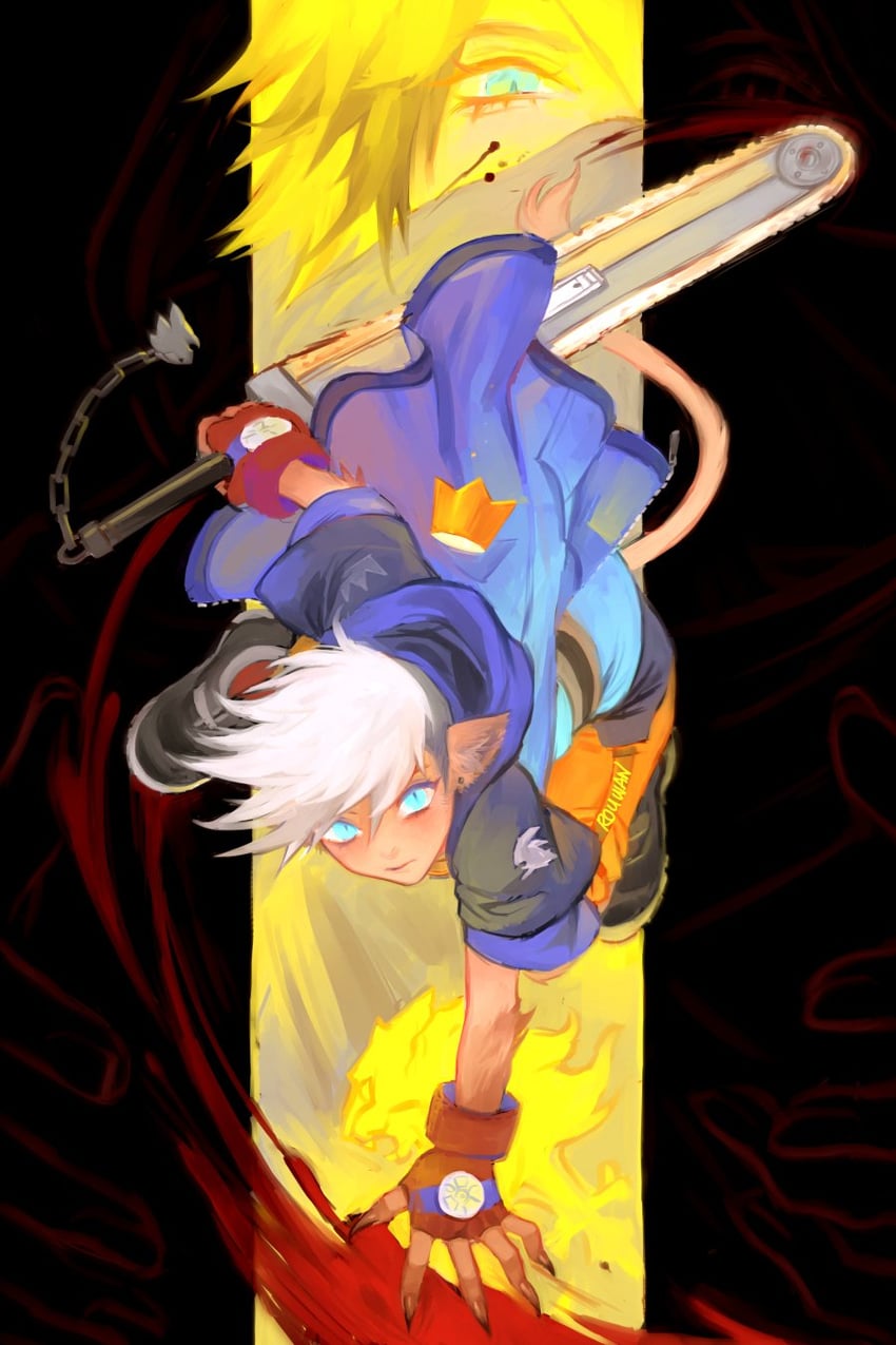 sora and squall leonhart (kingdom hearts) drawn by rouwan