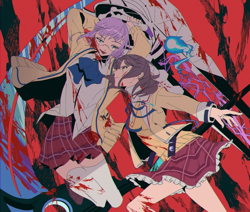hiiragi kozue and higuchi seika (heaven burns red) drawn by kjhg1108