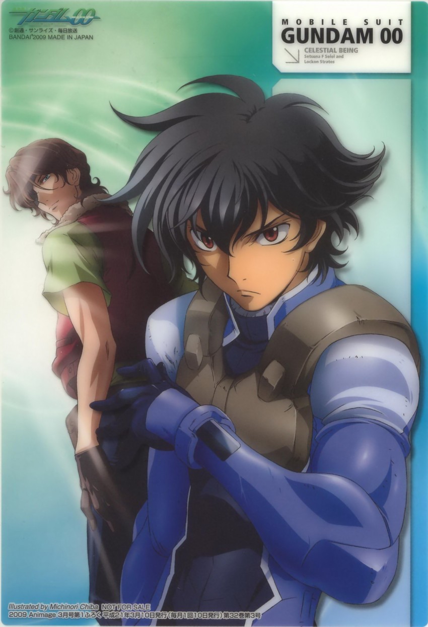 setsuna f. seiei, lockon stratos, and neil dylandy (gundam and 1 more)