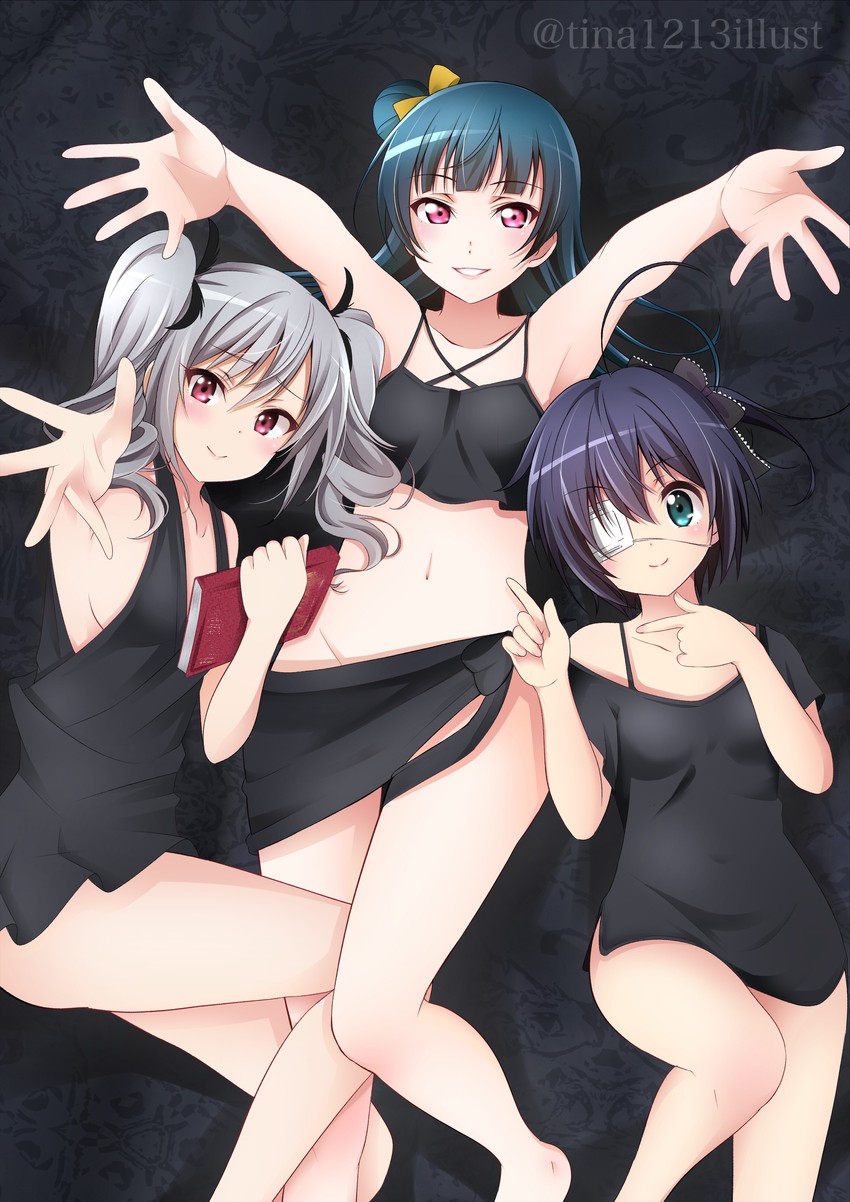 tsushima yoshiko, kanzaki ranko, and takanashi rikka (idolmaster and 4 more) drawn by tina_(pixiv37050289)