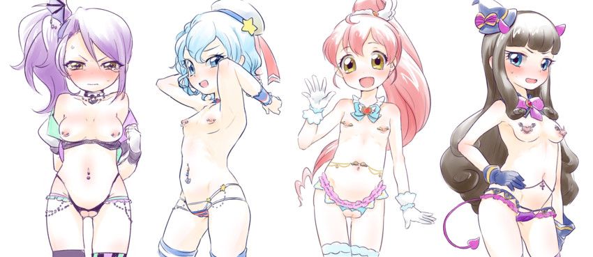 kurosu aroma, dorothy west, shiratama mikan, and toudou shion (pretty series and 1 more) drawn by spash_hn